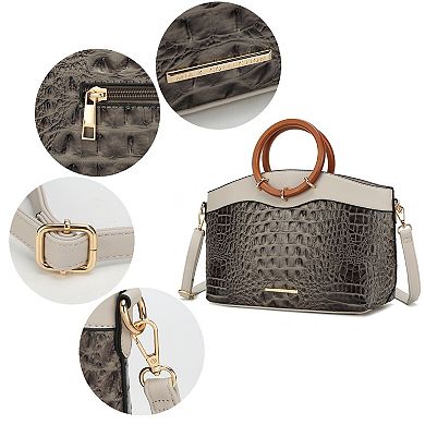 MKF Collection Phoebe Faux Crocodile-embossed Women’s Tote With Wristlet Wallet Bag By Mia K