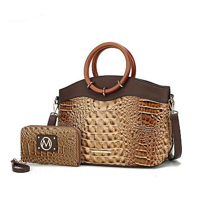MKF Collection Phoebe Faux Crocodile-embossed Women’s Tote With Wristlet Wallet Bag By Mia K