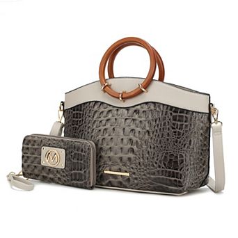 MKF Collection Phoebe Faux Crocodile-embossed Women’s Tote With Wristlet Wallet Bag By Mia K
