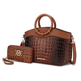 MKF Collection Phoebe Faux Crocodile-embossed Women’s Tote With Wristlet Wallet Bag By Mia K