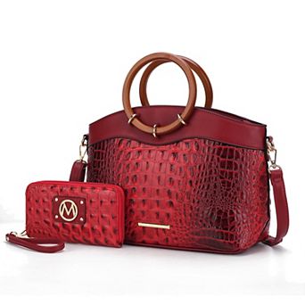 MKF Collection Phoebe Faux Crocodile-embossed Women’s Tote With Wristlet Wallet Bag By Mia K