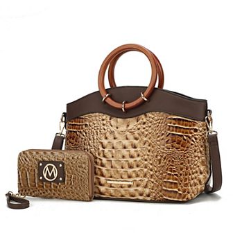 MKF Collection Phoebe Faux Crocodile-embossed Women’s Tote With Wristlet Wallet Bag By Mia K
