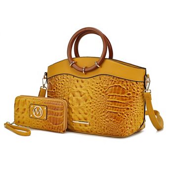 MKF Collection Phoebe Faux Crocodile-embossed Women’s Tote With Wristlet Wallet Bag By Mia K