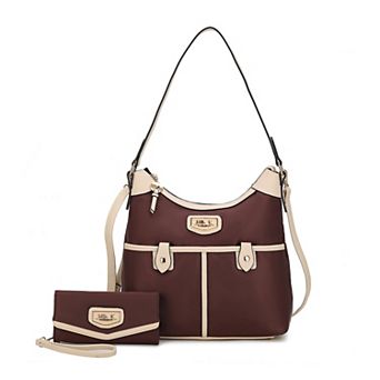 Mkf Collection Harper Nylon Hobo Shoulder Handbag With Matching Wallet By Mia K