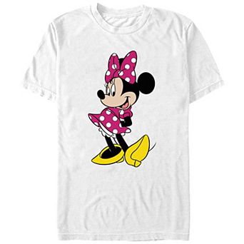 Disney's Minnie Mouse Wearing Pink Polka Dot Dress Juniors' Graphic Tee