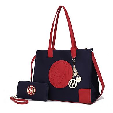MKF Collection Louise Women's Tote and Wallet Set by Mia k- 2 PCS