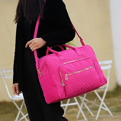 Mkf Collection Jayla Solid Quilted Cotton Women's Duffle Bag By Mia K