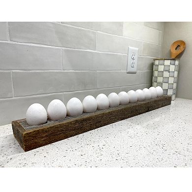 Rustic Farmhouse Reclaimed Wooden Countertop Egg Holder Storage Tray