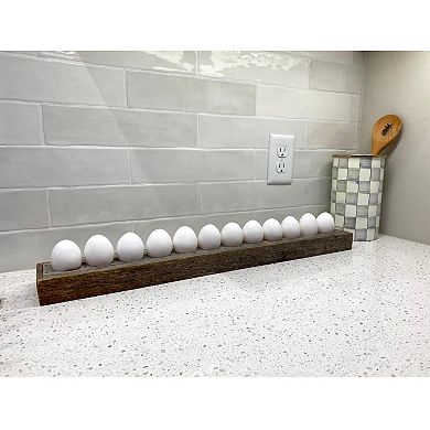 Rustic Farmhouse Reclaimed Wooden Countertop Egg Holder Storage Tray