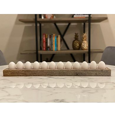 Rustic Farmhouse Reclaimed Wooden Countertop Egg Holder Storage Tray