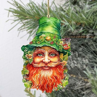 Happy St. Patrick Day Wooden Ornament By G. Debrekht