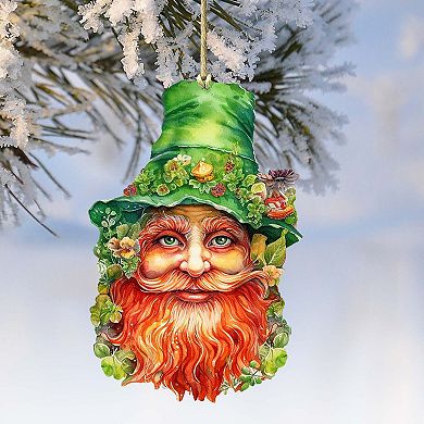 Happy St. Patrick Day Wooden Ornament By G. Debrekht