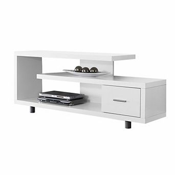 White Modern Tv Stand - Fits Up To 60-inch Flat Screen Tv
