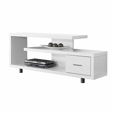 White Modern Tv Stand - Fits Up To 60-inch Flat Screen Tv