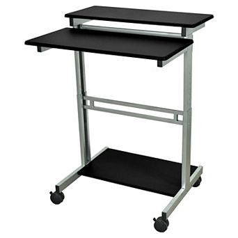 Mobile 31.5-inch Stand Up Computer Desk In Black