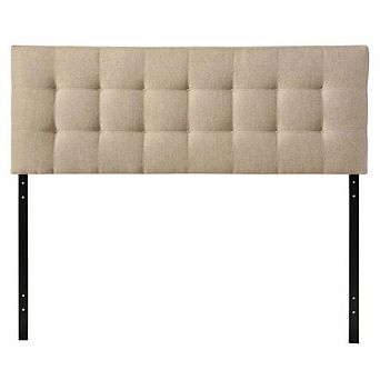 Full Size Modern Beige Fabric Tufted Upholstered Headboard