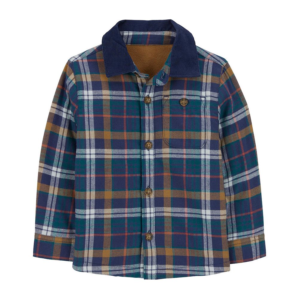 Boy Dark Blue Cotton Washed Shacket