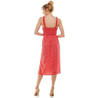 knee length dresses for ladies Long Sleeve Button Front Midi Dress main image 0
