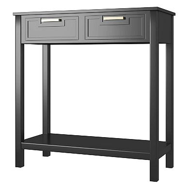 Modern Entryway Accent 2 Drawer Sofa Side Table