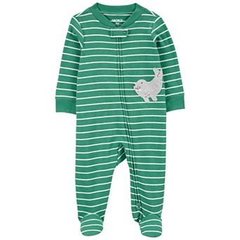 Baby Boy Carter's Striped Walrus 2-Way Zip Sleep & Play Pajamas