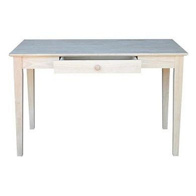 Unfinished Solid Wood Desk Laptop Computer Writing Table With Drawer