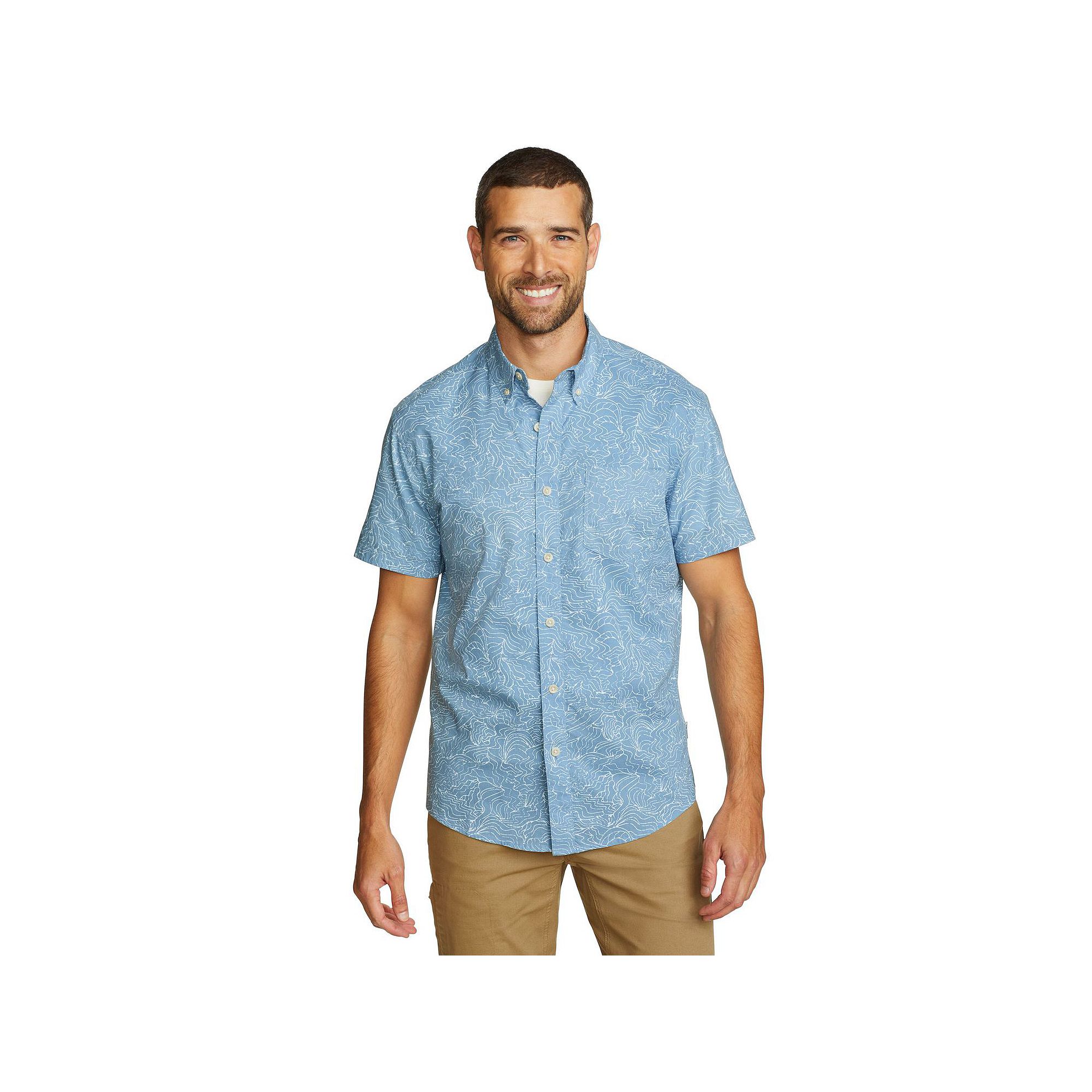 Big & Tall Eddie Bauer Short Sleeve Baja Shirt, Mens, Size: 4XB, Blue Fog