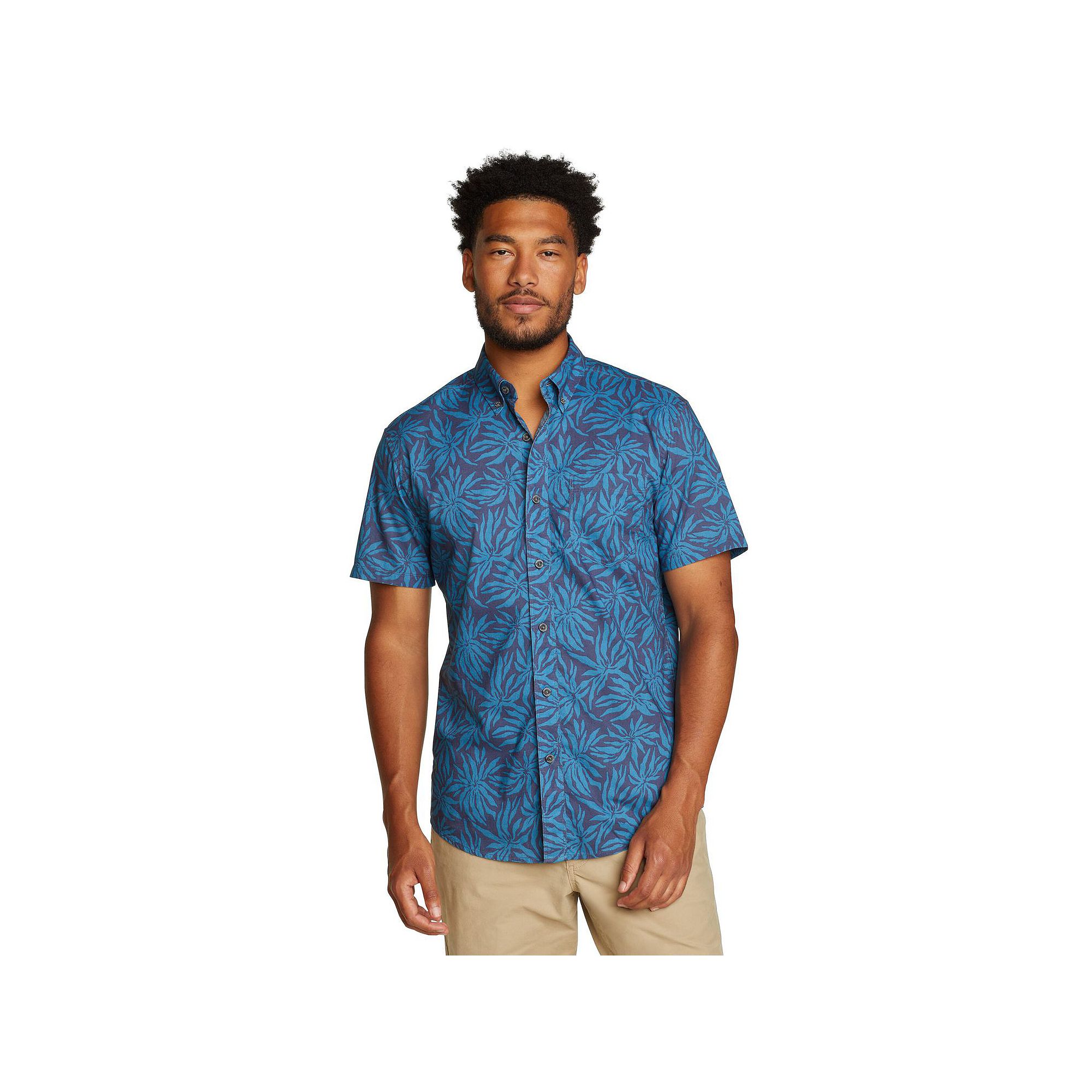 Big & Tall Eddie Bauer Short Sleeve Baja Shirt, Mens, Size: 3XB, Blueberry