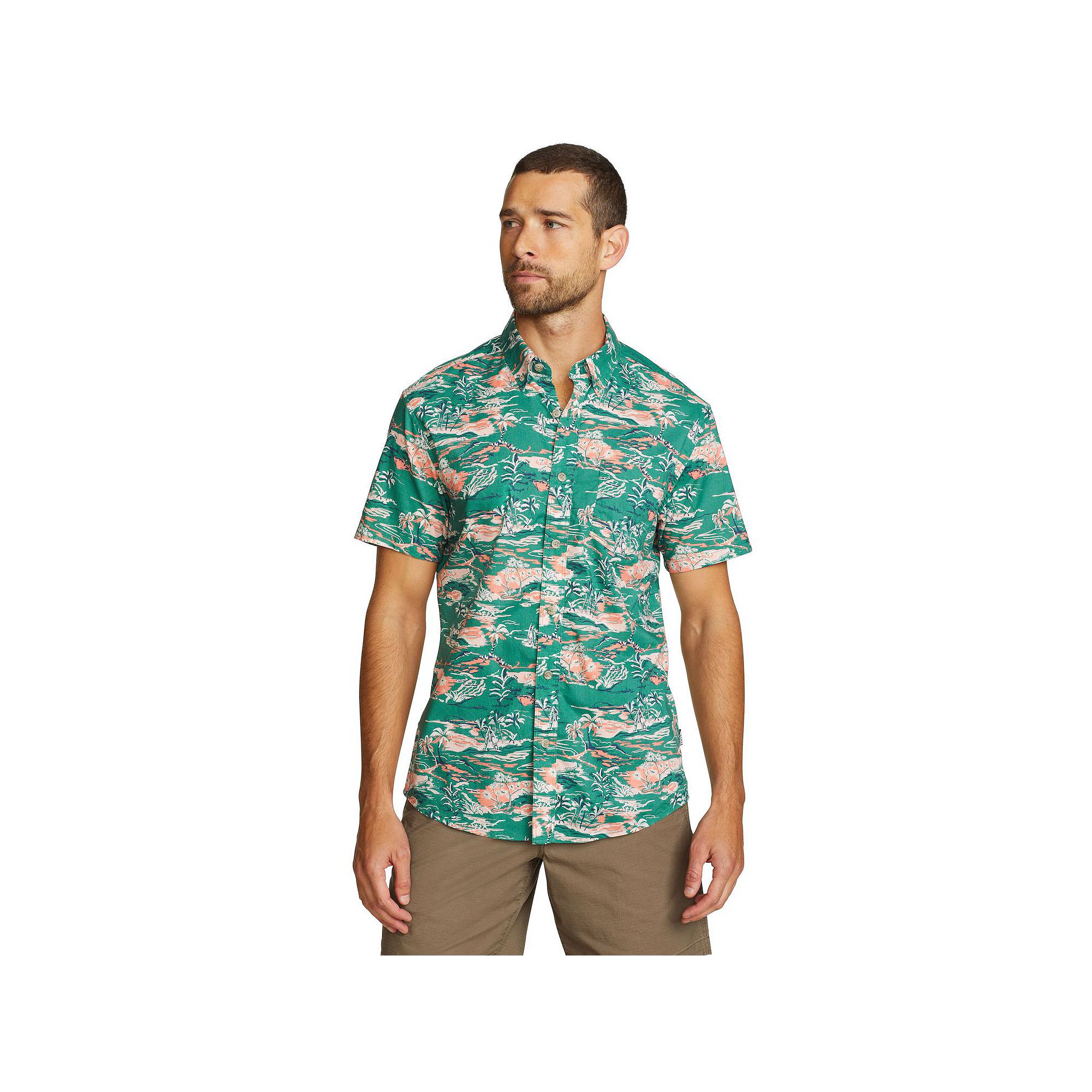 Big & Tall Eddie Bauer Short Sleeve Baja Shirt, Mens, Size: 4XB, Green