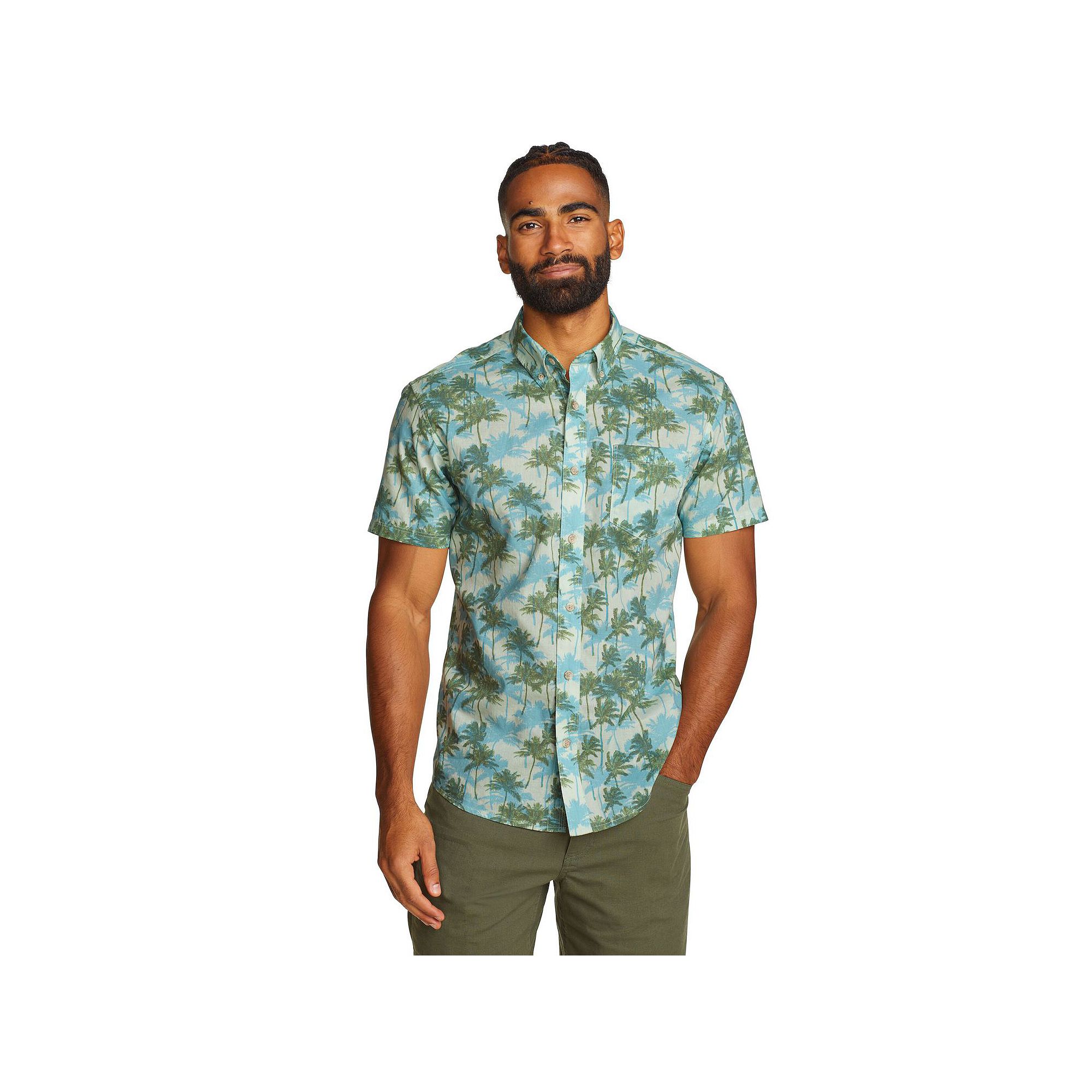 Big & Tall Eddie Bauer Short Sleeve Baja Shirt, Mens, Size: 2XB, Light Cel