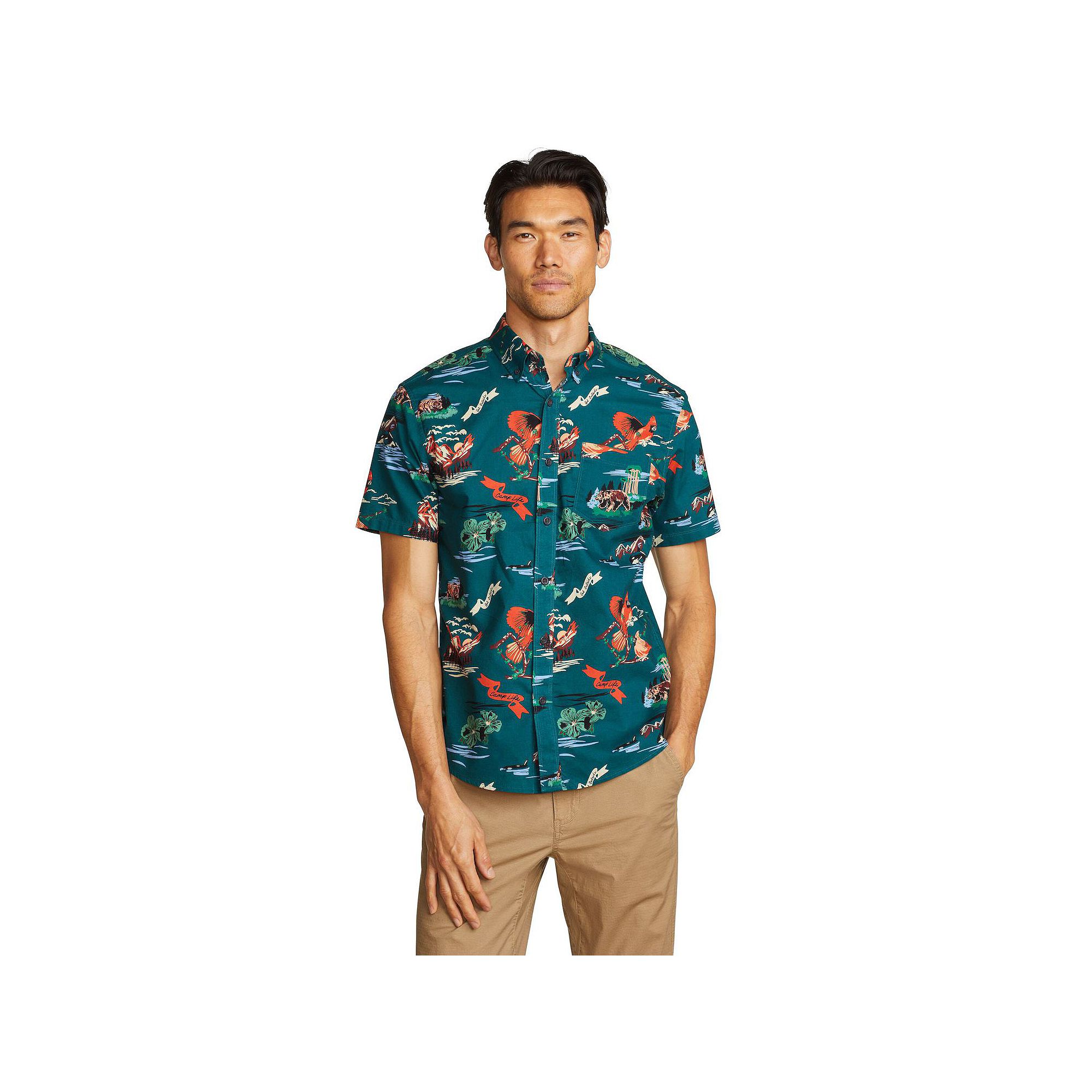 Big & Tall Eddie Bauer Short Sleeve Baja Shirt, Mens, Size: 4XB, Blue