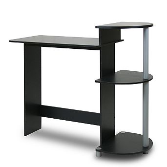 Compact Study Desk with CPU Shelf and Printer Storage, Modern Home Office Computer Desk