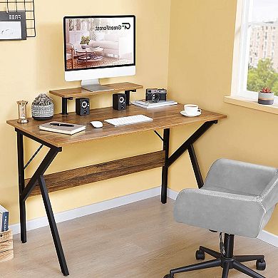 Modern 47-inch Home Office Laptop Computer Desk With Moveable Top Shelf