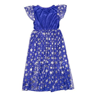 Disney s Frozen Elsa Girls 4 8 Navy Fantasy Nightgown