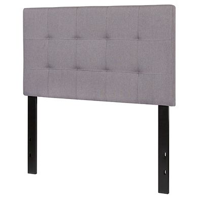 Twin Size Modern Light Grey Fabric Upholstered Panel Headboard