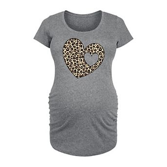 Maternity Leopard Heart Graphic Tee