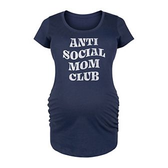 Maternity Anti Social Mom Club Graphic Tee