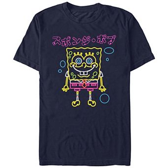 Juniors' SpongeBob Squarepants Neon Lights Boyfriend Graphic Tee
