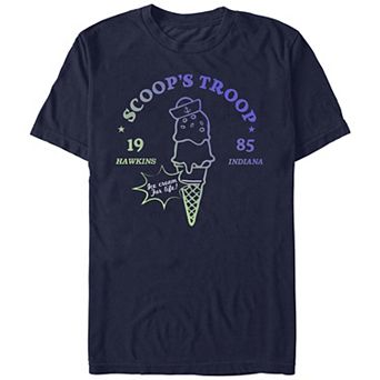 Juniors' Stranger Things Scoop's Troop Boyfriend Graphic Tee