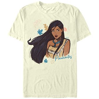 Disney's Pocahontas Colored Sketch Juniors' Boyfriend Graphic Tee