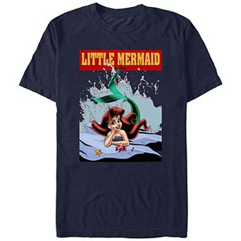 Disney's The Little Mermaid Ariel On A Rock Poster Juniors' Boyfriend Graphic Tee