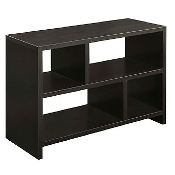 Modern 2-shelf Bookcase Console Table In Espresso Wood Finish
