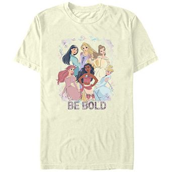 Disney's Mulan, Rapunzel, Belle, Ariel, Moana & Cinderella Princess Be Bold Juniors' Boyfriend Graphic Tee