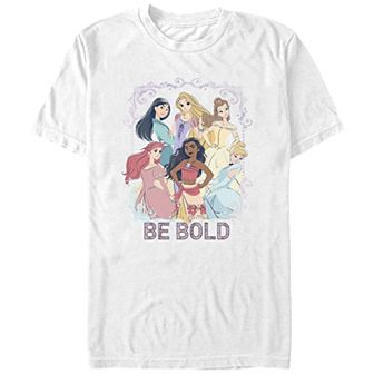 Disney's Mulan, Rapunzel, Belle, Ariel, Moana & Cinderella Princess Be Bold Juniors' Boyfriend Graphic Tee