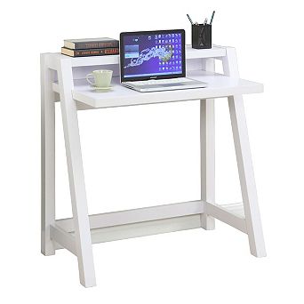 White Modern Minimalist Compact Laptop Computer Desk