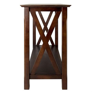 Cappuccino Brown Wood Console Sofa Table With Bottom Shelf