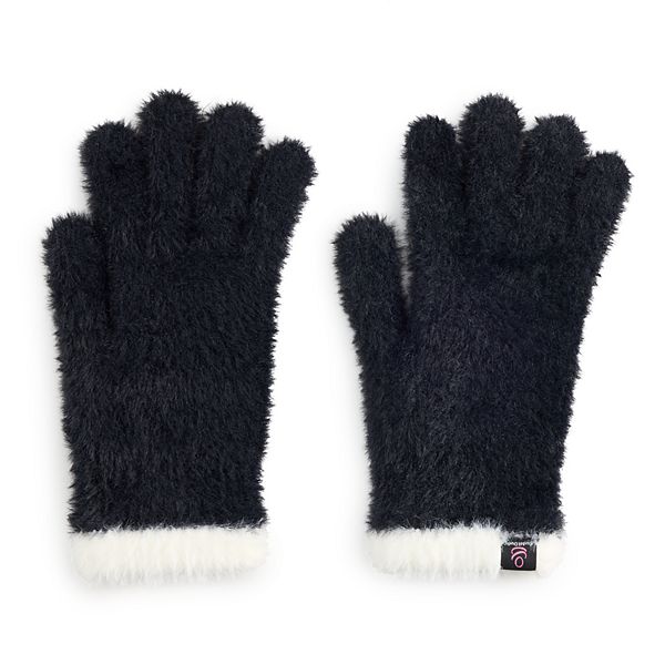 Women's Cuddl Duds® Feather Knit Gloves - Black Multi