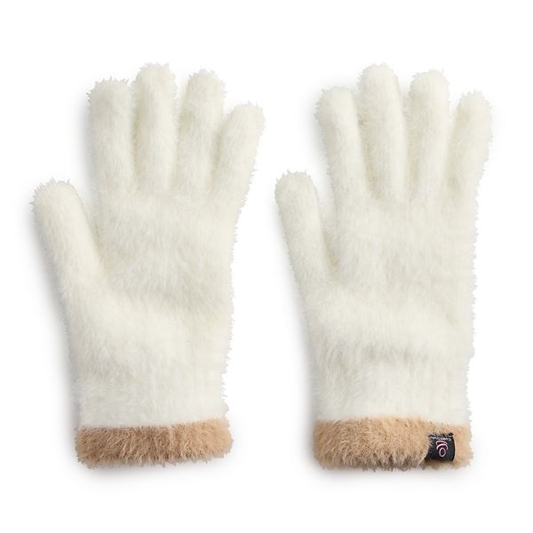 Women's Cuddl Duds® Feather Knit Gloves - Ivory Multi