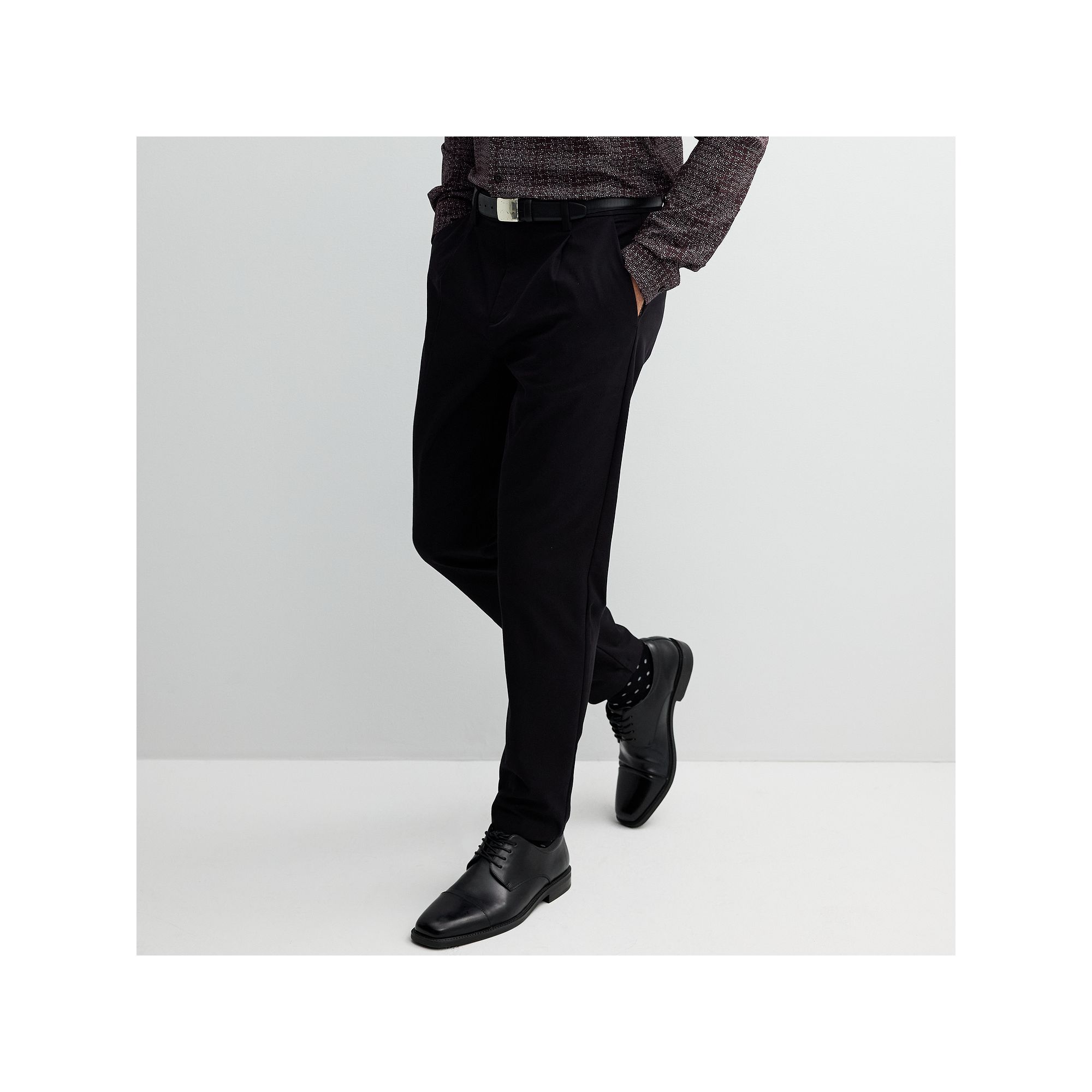 Mens Apt. 9® Pleated Tapered Pant, Size: 30X30, Mineral Black