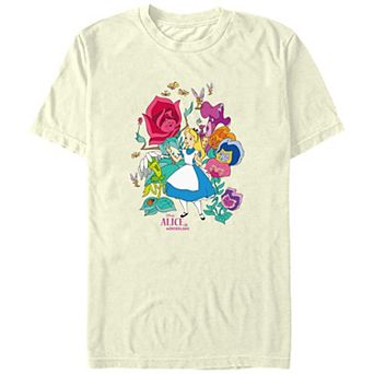 Disney's Alice In Wonderland Floral Party Juniors' Boyfriend Graphic Tee