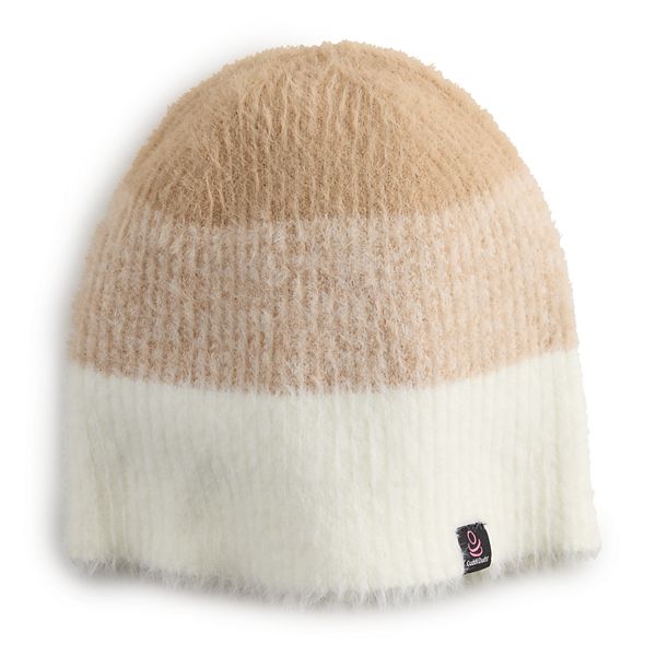 Women's Cuddl Duds Feather Knit Beanie - Ivory